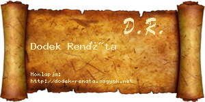 Dodek Renáta névjegykártya